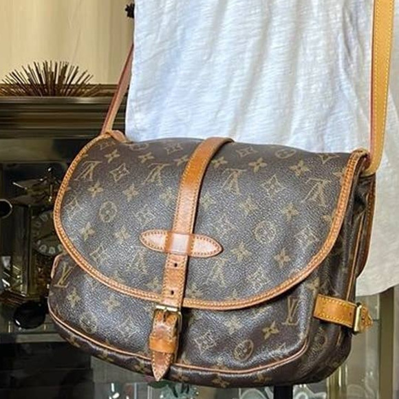 LOUIS VUITTON Shoulder Bag M93040 Sitadan Damier Jean Canvas Brown men –